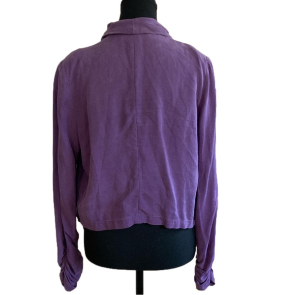 COPY - Forever 21, Love 21 purple flowy open front linen blend jacket. Size M. - Picture 4 of 7